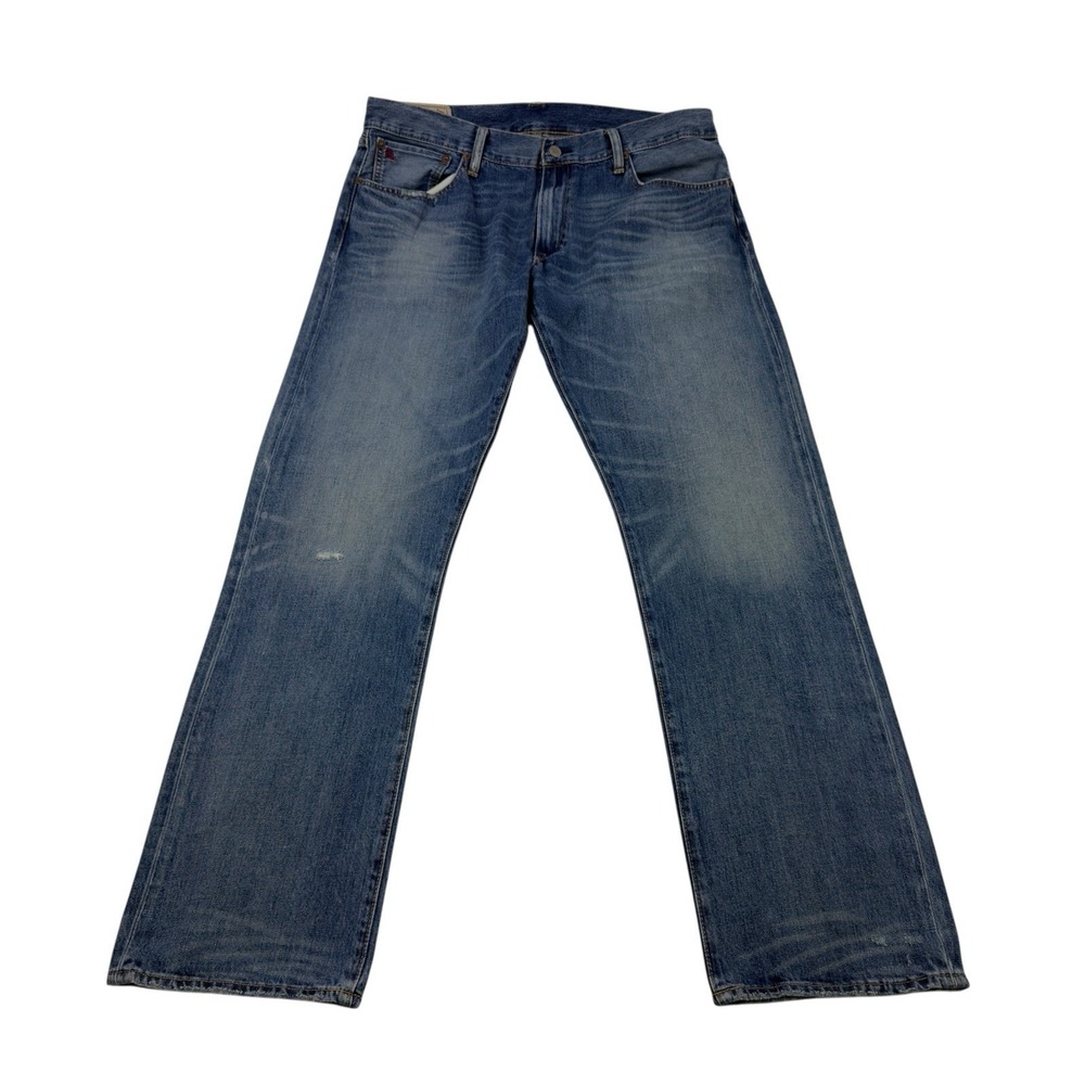 Polo Ralph Lauren 5 Pocket Hampton Straight Jeans Cotton Blue Men's‎ Size 35x32
